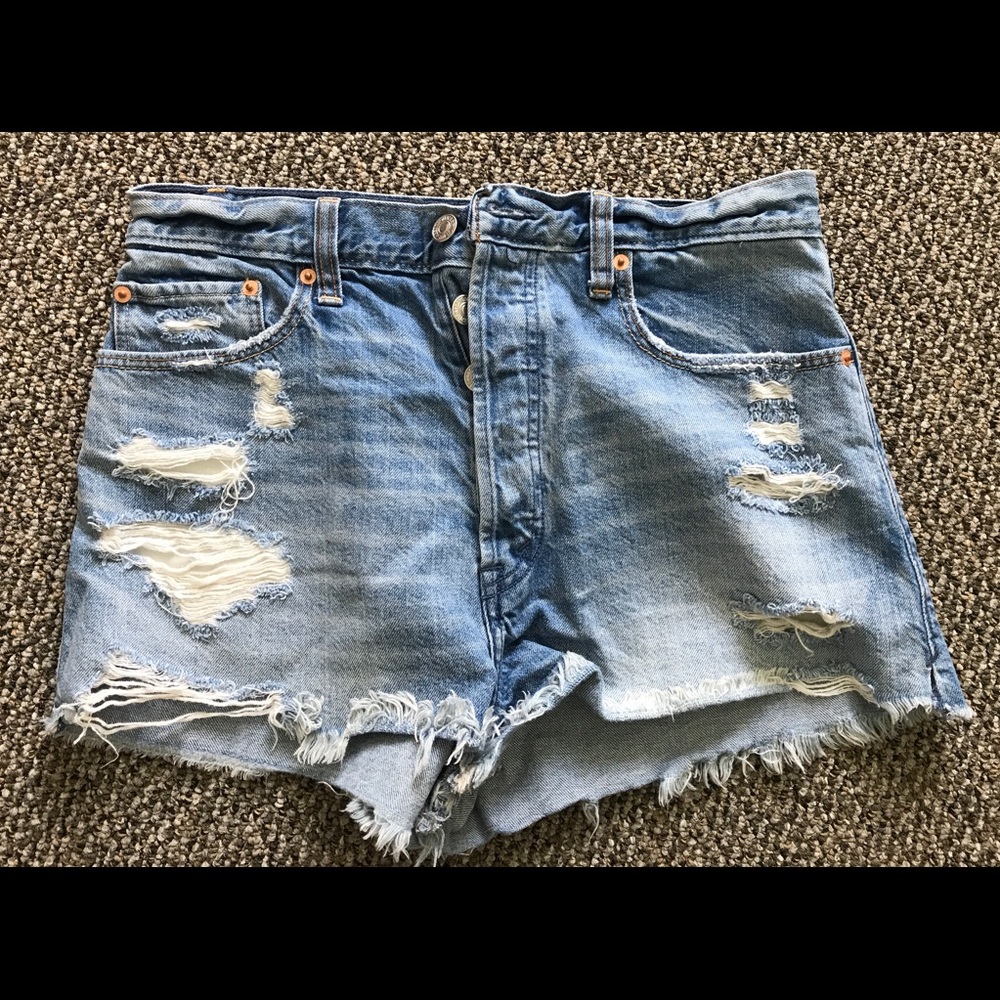 High waisted jean shorts